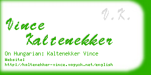 vince kaltenekker business card